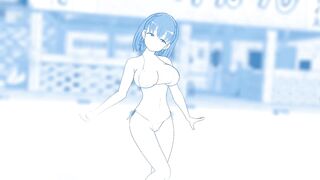 Tawawa MMD r18 Ai chan de Booo monochromatic 3d hentai