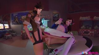 Futa Tracer Fucks D.Va in Arcade Hall with sound