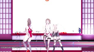 [MMD] Waiting for a Chance to Pounce 虎視眈々Hot Striptease Marie Rose Mai Shiranui Misaki DOA