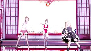 [MMD] Waiting for a Chance to Pounce 虎視眈々Hot Striptease Marie Rose Mai Shiranui Misaki DOA