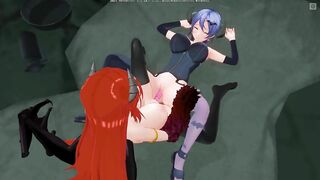 3D HENTAI YURI Two succubi share one vibrator