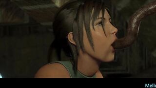 Lara Croft's First Time Tied Up DP Dildo & Monster Penis Experience - 3D Hentai