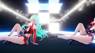 【MMD R-18 SEX DANCE】CHOCOLATE CREAM HAKU AND MIKU hot sweet ass dance [CREDIT BY] Shark100