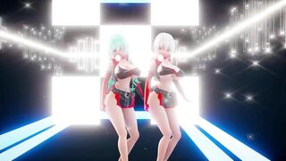 【MMD R-18 SEX DANCE】CHOCOLATE CREAM HAKU AND MIKU hot sweet ass dance [CREDIT BY] Shark100