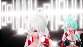 【MMD R-18 SEX DANCE】CHOCOLATE CREAM HAKU AND MIKU hot sweet ass dance [CREDIT BY] Shark100