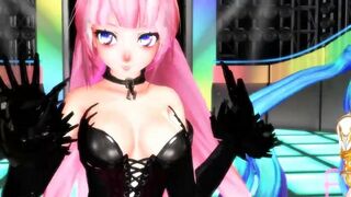 【SEX-MMD】KissKiss Miku x Futanari Luka sexdance【R-18】