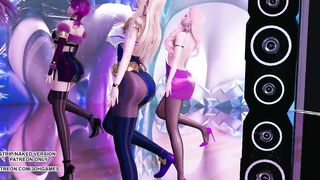 [MMD] Dalshabet - Joker Ahri Akali Kaisa Evelynn Seraphine KDA Sexy Kpop Dance 4K League of Legends