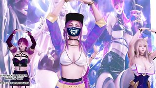 [MMD] Dalshabet - Joker Ahri Akali Kaisa Evelynn Seraphine KDA Sexy Kpop Dance 4K League of Legends