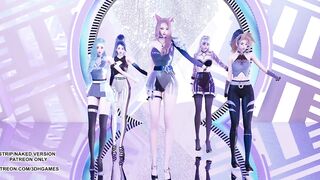 [MMD] Aespa - Black Mamba KDA Ahri Akali Seraphine Kaisa Sexy Kpop Dance Evelynn League Of Legends