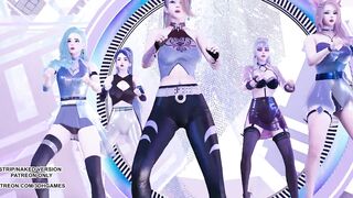 [MMD] Aespa - Black Mamba KDA Ahri Akali Seraphine Kaisa Sexy Kpop Dance Evelynn League Of Legends