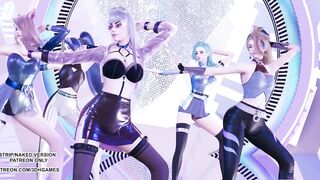 [MMD] Aespa - Black Mamba KDA Ahri Akali Seraphine Kaisa Sexy Kpop Dance Evelynn League Of Legends