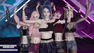 [MMD] ITZY - LOCO Ahri Akali Kaisa Evelynn Seraphine Kda Sexy Kpop Dance 4K 60FPS League of Legends