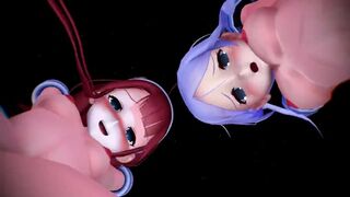 【MMD】River breeze & sea breeze Cakeface (Horny)【R-18】