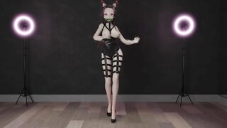 0221 -【R18-MMD】Demon Slayer nezuko - Pink Cat