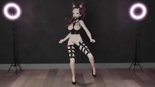 0221 -【R18-MMD】Demon Slayer nezuko - Pink Cat