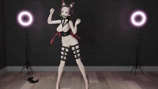 0221 -【R18-MMD】Demon Slayer nezuko - Pink Cat