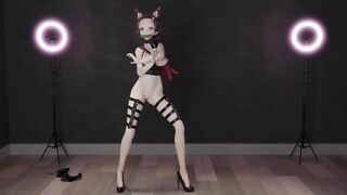 0221 -【R18-MMD】Demon Slayer nezuko - Pink Cat