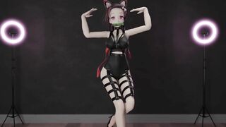 0221 -【R18-MMD】Demon Slayer nezuko - Pink Cat