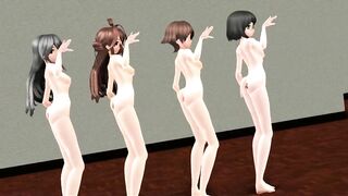 【MMD】Kongo Sisters & Poker Face【R-18】