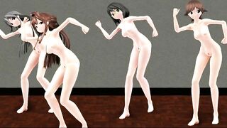 【MMD】Kongo Sisters & Poker Face【R-18】