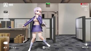 【MMD】Sinbukuro Aoba Suzukaze xyz magic (Office cam)【R-18】