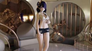 0228 -【R18-MMD】Genshin Impact 原神 Raiden Shogun 雷电将军 - Miniskirt