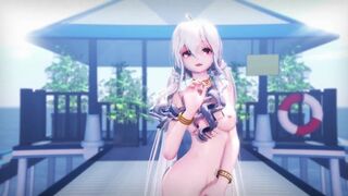 0328 -【R18-MMD】HAKU 弱音ハク 沙滩泳装 LILAC