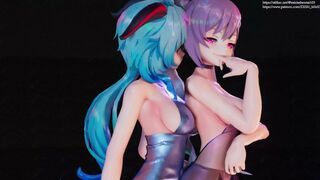 0289 -【R18-MMD】Genshin Impact 原神 Keqing & Ganyu 刻晴+甘雨 - trouble maker