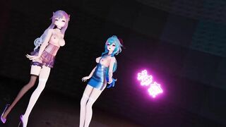 0289 -【R18-MMD】Genshin Impact 原神 Keqing & Ganyu 刻晴+甘雨 - trouble maker