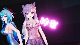 0289 -【R18-MMD】Genshin Impact 原神 Keqing & Ganyu 刻晴+甘雨 - trouble maker