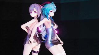 0289 -【R18-MMD】Genshin Impact 原神 Keqing & Ganyu 刻晴+甘雨 - trouble maker