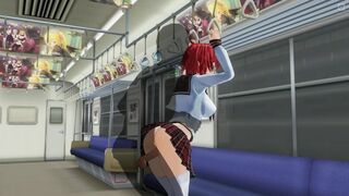 3D HENTAI Redhead schoolgirl gets fucked in the ass in a train car