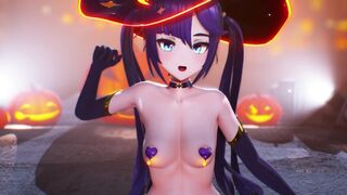 0434 -【R18-MMD-4K】Genshin Impact 原神Mona - Happy Halloween