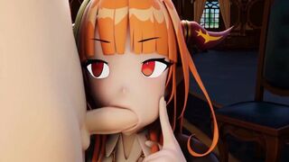 kiryu coco tail job and blowjob ends in a facial - Hololive Vtuber - 3D