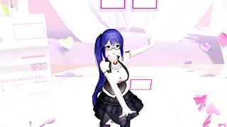 HENTAI UNDRESS NUDE GLASSES GIRL VIRTUAL YOUTUBER 神楽すず BLUE HAIR COLOR EDIT SMIXIX