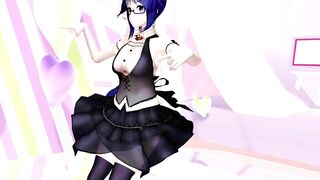 HENTAI UNDRESS NUDE GLASSES GIRL VIRTUAL YOUTUBER 神楽すず BLUE HAIR COLOR EDIT SMIXIX