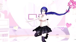 HENTAI UNDRESS NUDE GLASSES GIRL VIRTUAL YOUTUBER 神楽すず BLUE HAIR COLOR EDIT SMIXIX