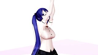 HENTAI UNDRESS NUDE GLASSES GIRL VIRTUAL YOUTUBER 神楽すず BLUE HAIR COLOR EDIT SMIXIX