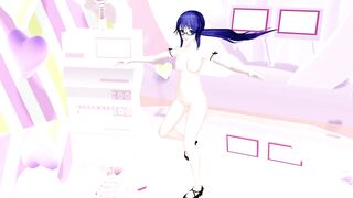 HENTAI UNDRESS NUDE GLASSES GIRL VIRTUAL YOUTUBER 神楽すず BLUE HAIR COLOR EDIT SMIXIX