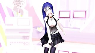 HENTAI UNDRESS NUDE GLASSES GIRL VIRTUAL YOUTUBER 神楽すず BLUE HAIR COLOR EDIT SMIXIX