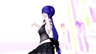 HENTAI UNDRESS NUDE GLASSES GIRL VIRTUAL YOUTUBER 神楽すず BLUE HAIR COLOR EDIT SMIXIX