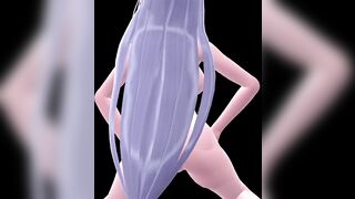 【MMD】Bubble Butt Long-haired Rems hip shaking【R-18】