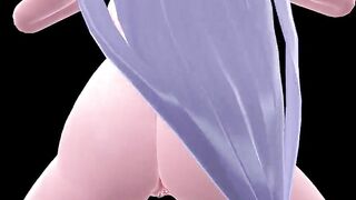 【MMD】Bubble Butt Long-haired Rems hip shaking【R-18】