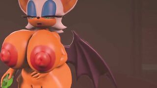 Rouge the Bat - Farting in your face (Fat ass) 【Hentai 3D】