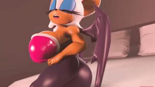 Rouge the Bat - Farting in your face (Fat ass) 【Hentai 3D】