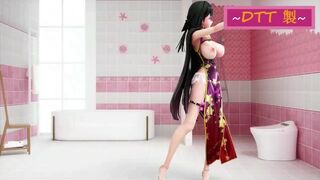 HONKAI IMPACT MEI RAIDEN HENTAI DANCE MMD UNDRESS 3D BIG BOOBS CHINESE DRESS SOFT BLACK HAIR COLOR E