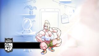 30 Days of Female Muscle Growth Animation DUBBED Giantess Muscles Massive Boobs giant bicep flex