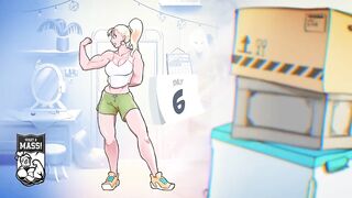 30 Days of Female Muscle Growth Animation DUBBED Giantess Muscles Massive Boobs giant bicep flex