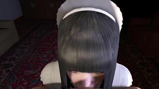 My cute maid loves to suck my dick【Hentai 3D】