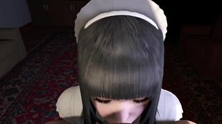 My cute maid loves to suck my dick【Hentai 3D】